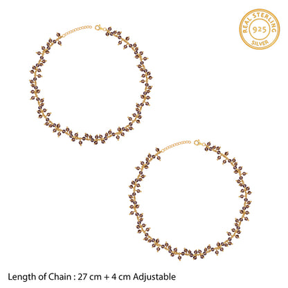 Golden Smoky Quartz Anklet