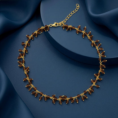 Golden Smoky Quartz Anklet