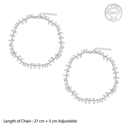 Silver Frost Fringe Anklet