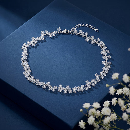 Silver Frost Fringe Anklet