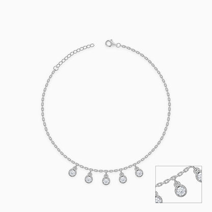 Silver Blanche Anklet