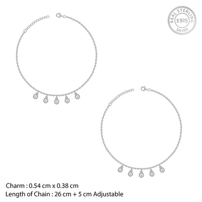 Silver Blanche Anklet