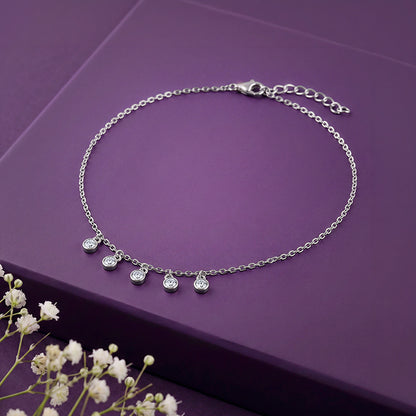 Silver Blanche Anklet