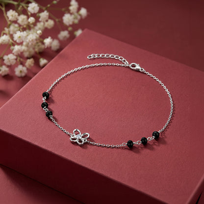 Silver Bead Jasmine Anklet