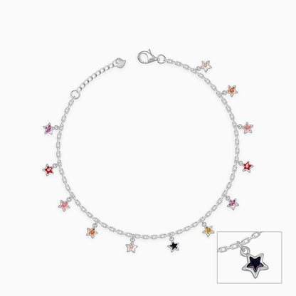 Silver Starry Charms Anklet