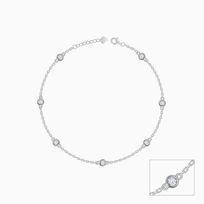 Silver Celestial Love Anklet
