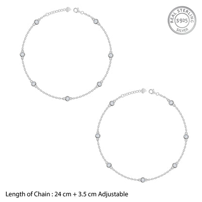 Silver Celestial Love Anklet