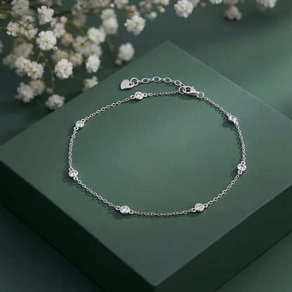 Silver Celestial Love Anklet