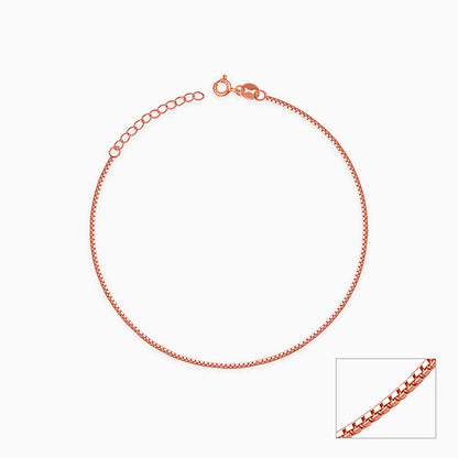 Rose Gold Box Chain Anklet