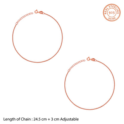 Rose Gold Box Chain Anklet