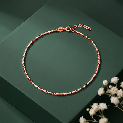 Rose Gold Box Chain Anklet