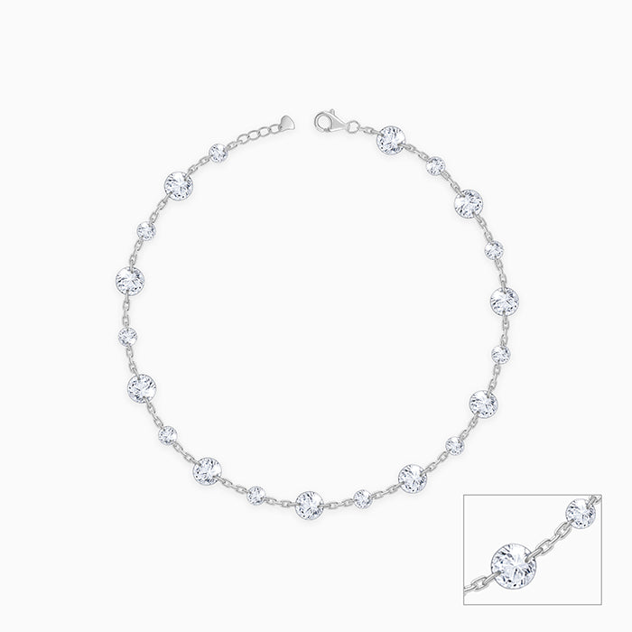 Silver Lucent Shore Anklet