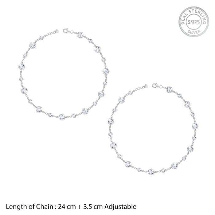 Silver Lucent Shore Anklet