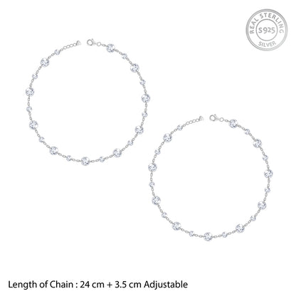 Silver Lucent Shore Anklet