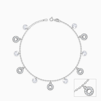 Silver Love and Light Anklet