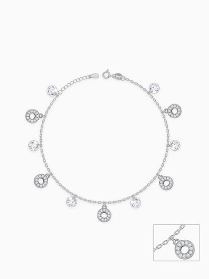 Silver Love and Light Anklet
