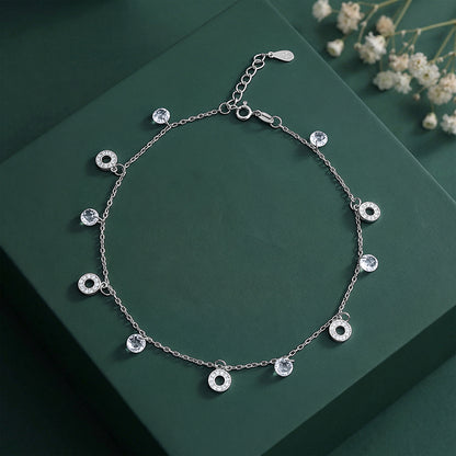Silver Love and Light Anklet