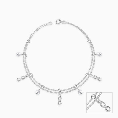 Silver Infinite Drizzle Anklet