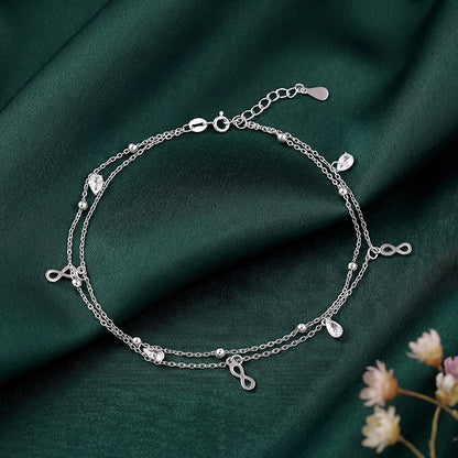 Silver Infinite Drizzle Anklet