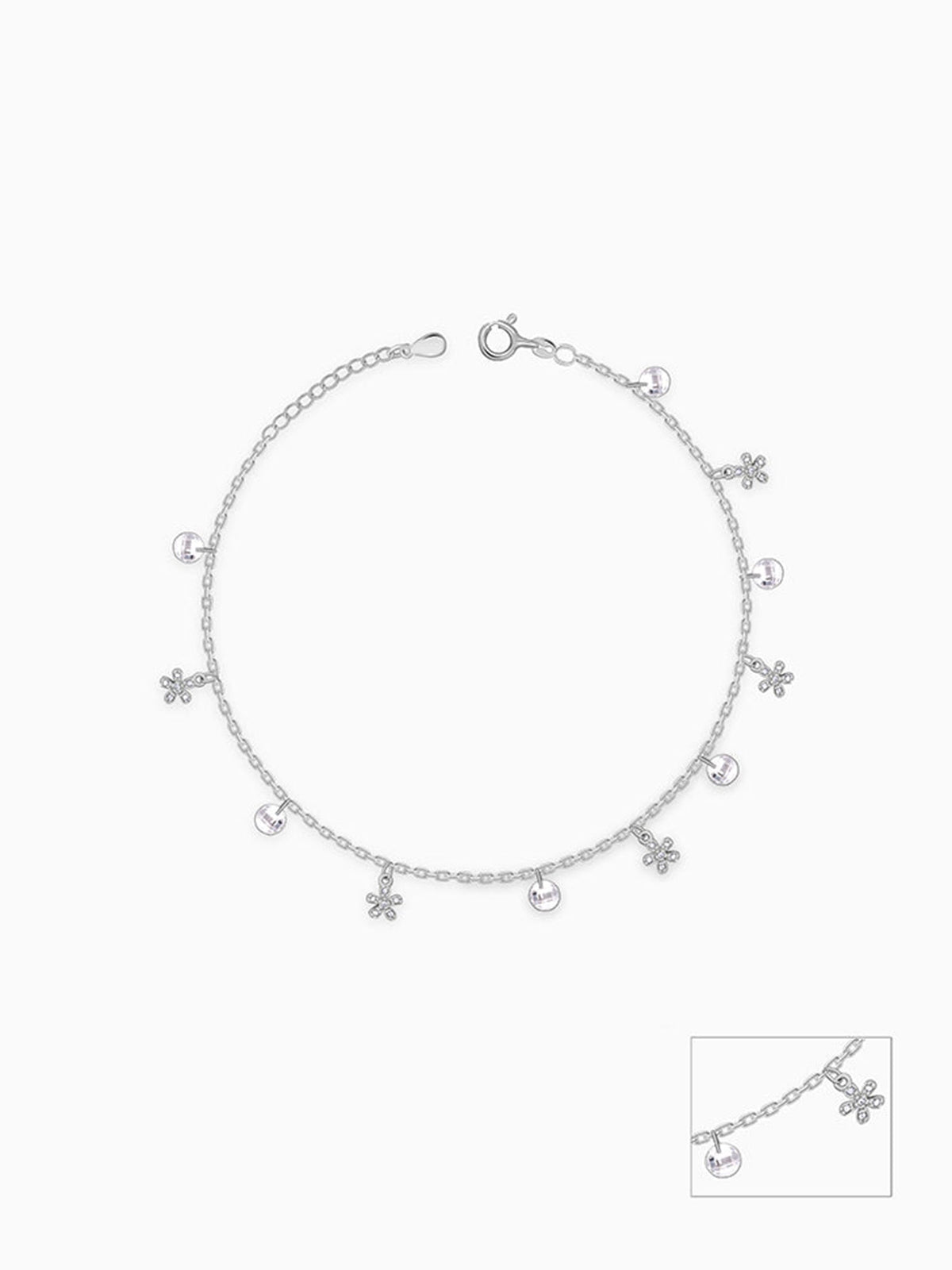 Silver Dreamy Charms Anklet