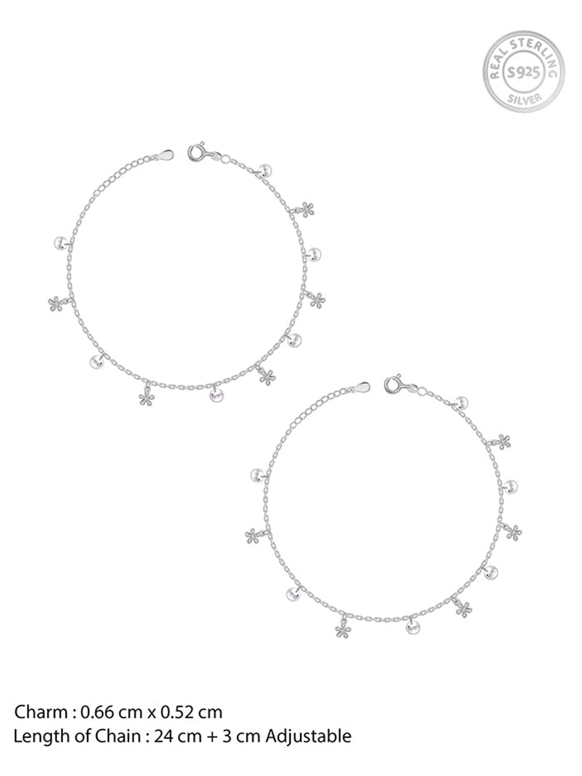Silver Dreamy Charms Anklet