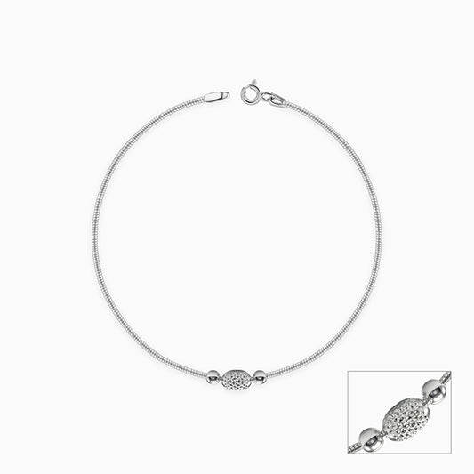 Silver Single Sphere Chain Anklet