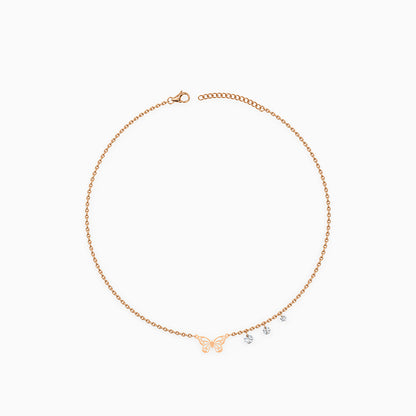 Rose Gold Butterfly Aura Anklet