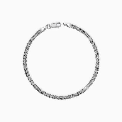Oxidised Silver Knit Bracelet For Him