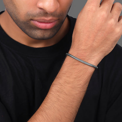 Oxidised Silver Serpentina Bracelet For Him