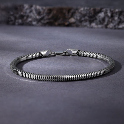 Oxidised Silver Serpentina Bracelet For Him