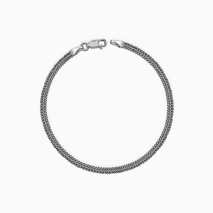 Oxidised Silver Knit Bracelet For Him