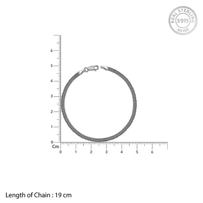 Oxidised Silver Knit Bracelet For Him