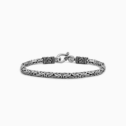 Oxidised Silver Byzantine Bracelet For Him