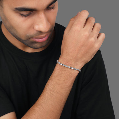 Oxidised Silver Byzantine Bracelet For Him
