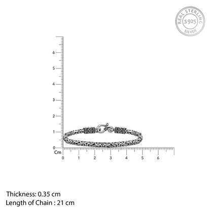 Oxidised Silver Byzantine Bracelet For Him