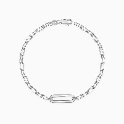 Silver PaperClip Link Chain Bracelet