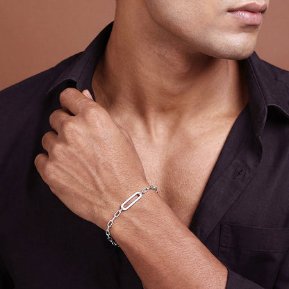 Silver PaperClip Link Chain Bracelet