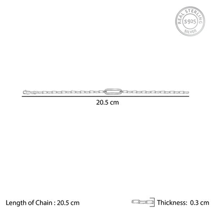 Silver PaperClip Link Chain Bracelet