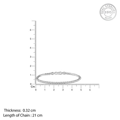 Silver Box Chain Bracelet For Him