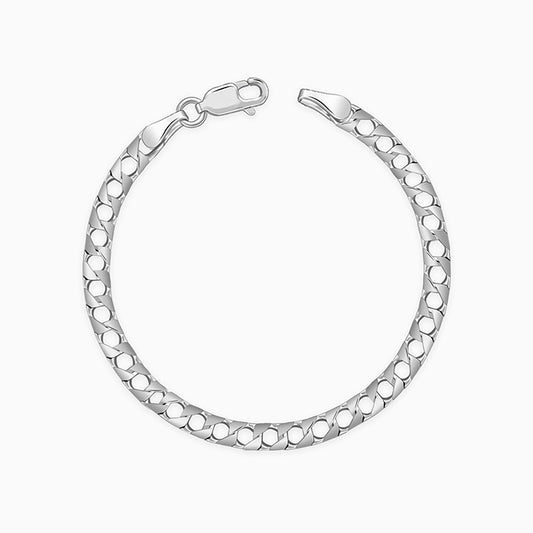 Silver Cuban Flex Bracelet For Him