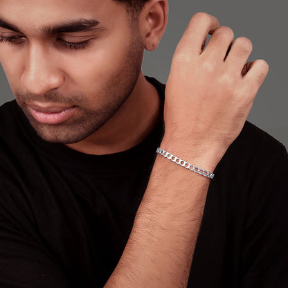 Silver Cuban Flex Bracelet For Him