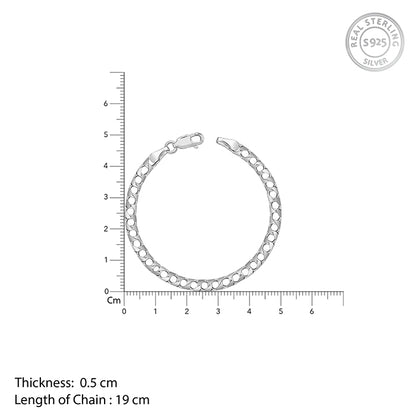 Silver Cuban Flex Bracelet For Him