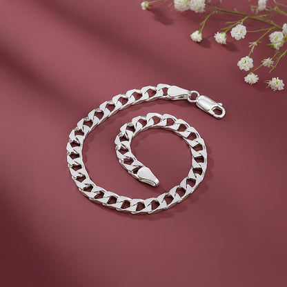 Silver Cuban Flex Bracelet For Him