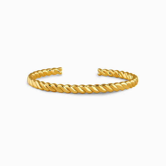 Golden Helix Twist Cuff Bracelet