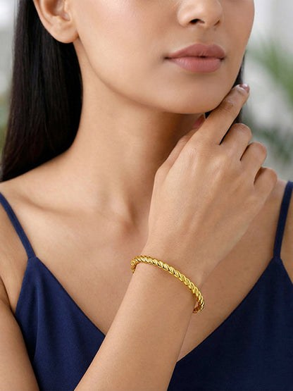 Kriti Sanon Golden Helix Twist Cuff Bracelet