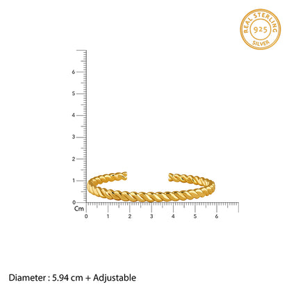 Golden Helix Twist Cuff Bracelet