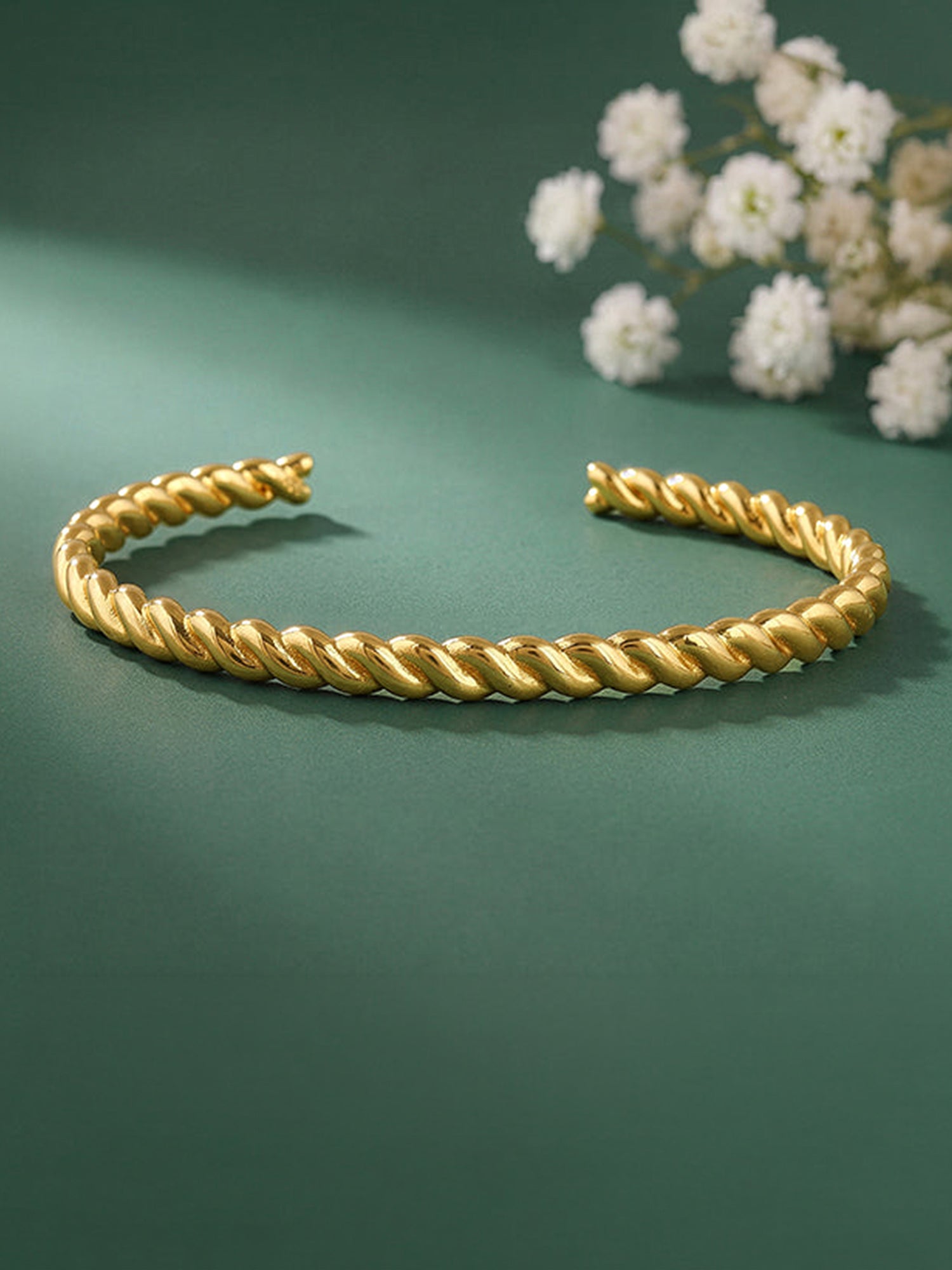 Kriti Sanon Golden Helix Twist Cuff Bracelet