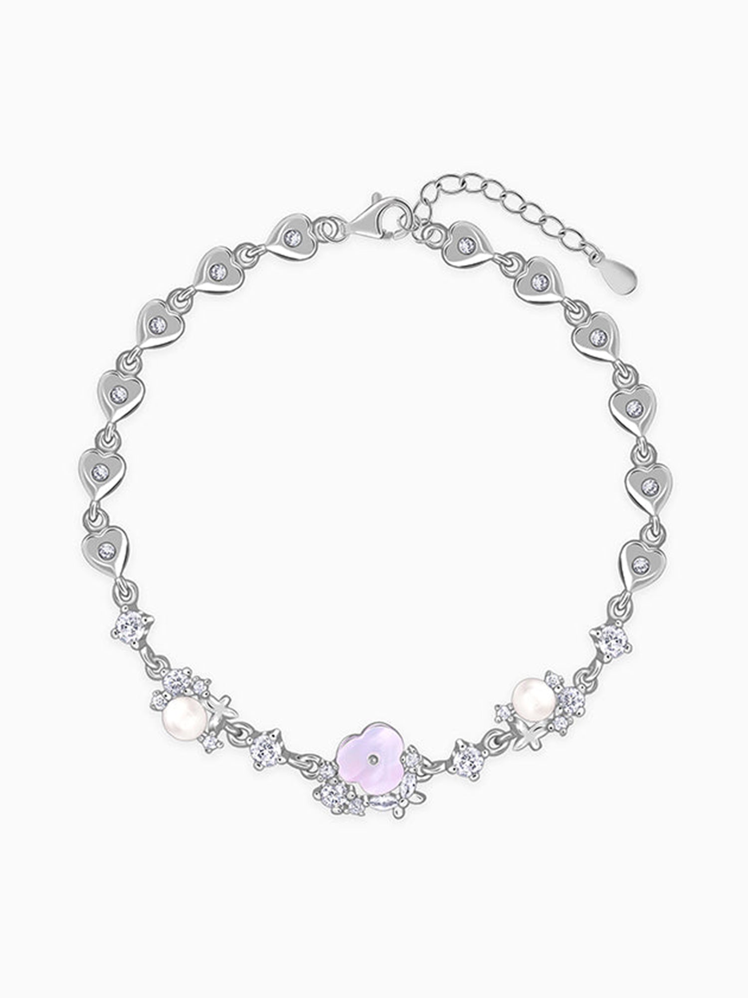 Silver Heart Grace Bracelet