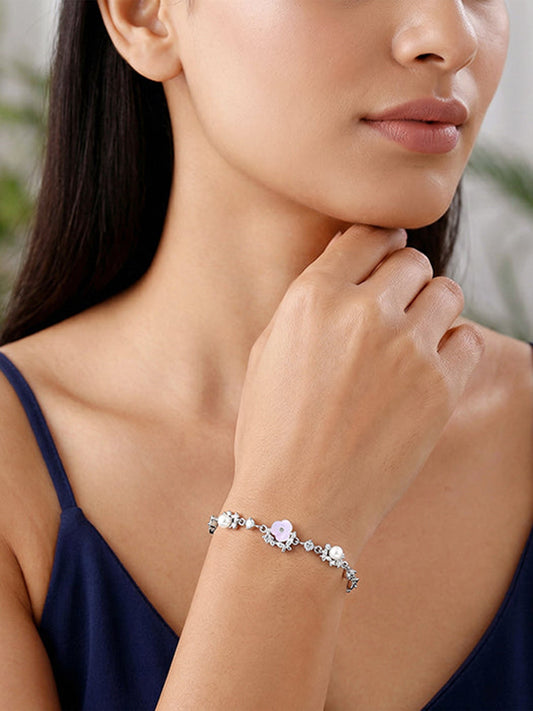 Silver Heart Grace Bracelet