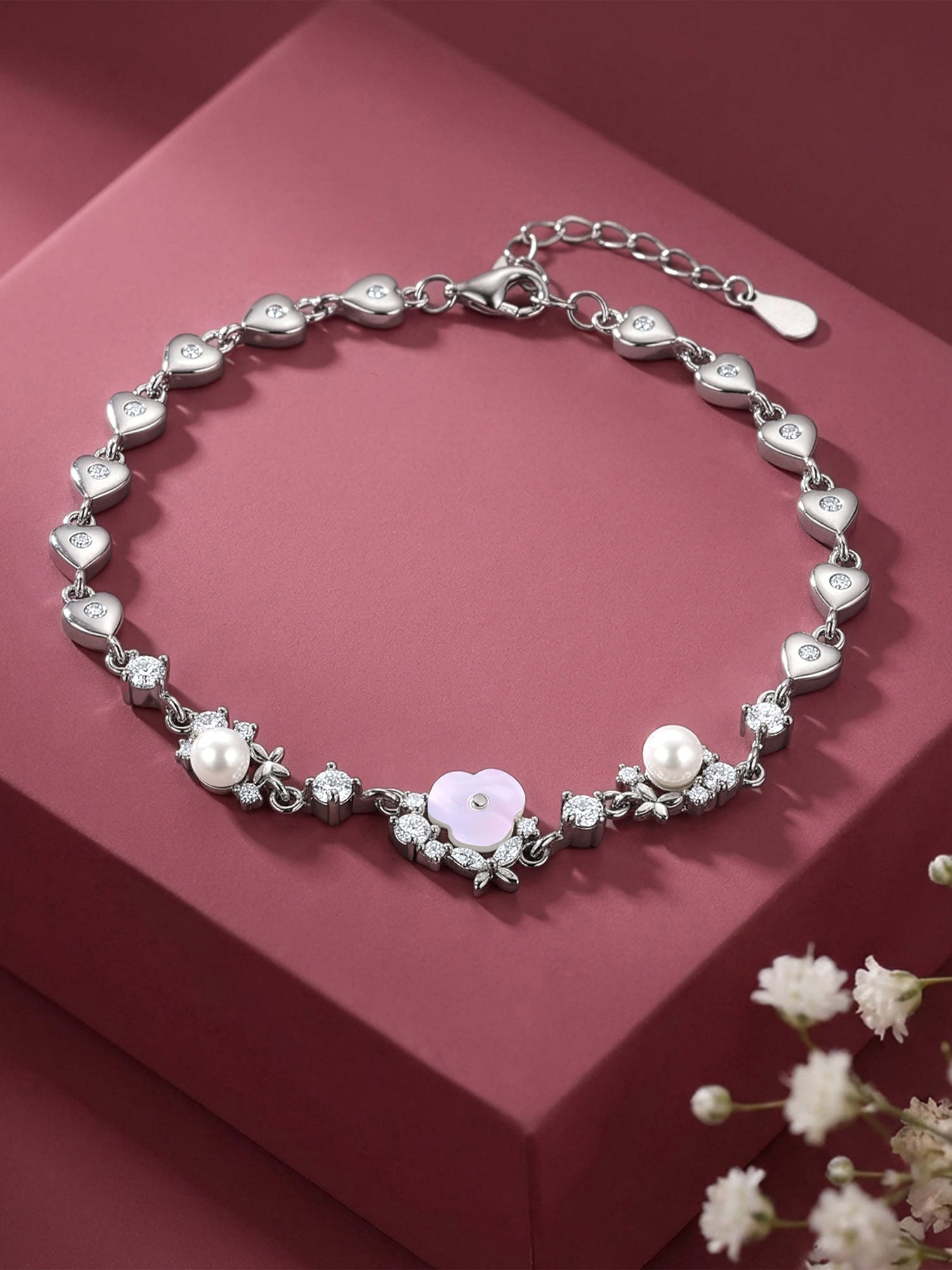 Silver Heart Grace Bracelet